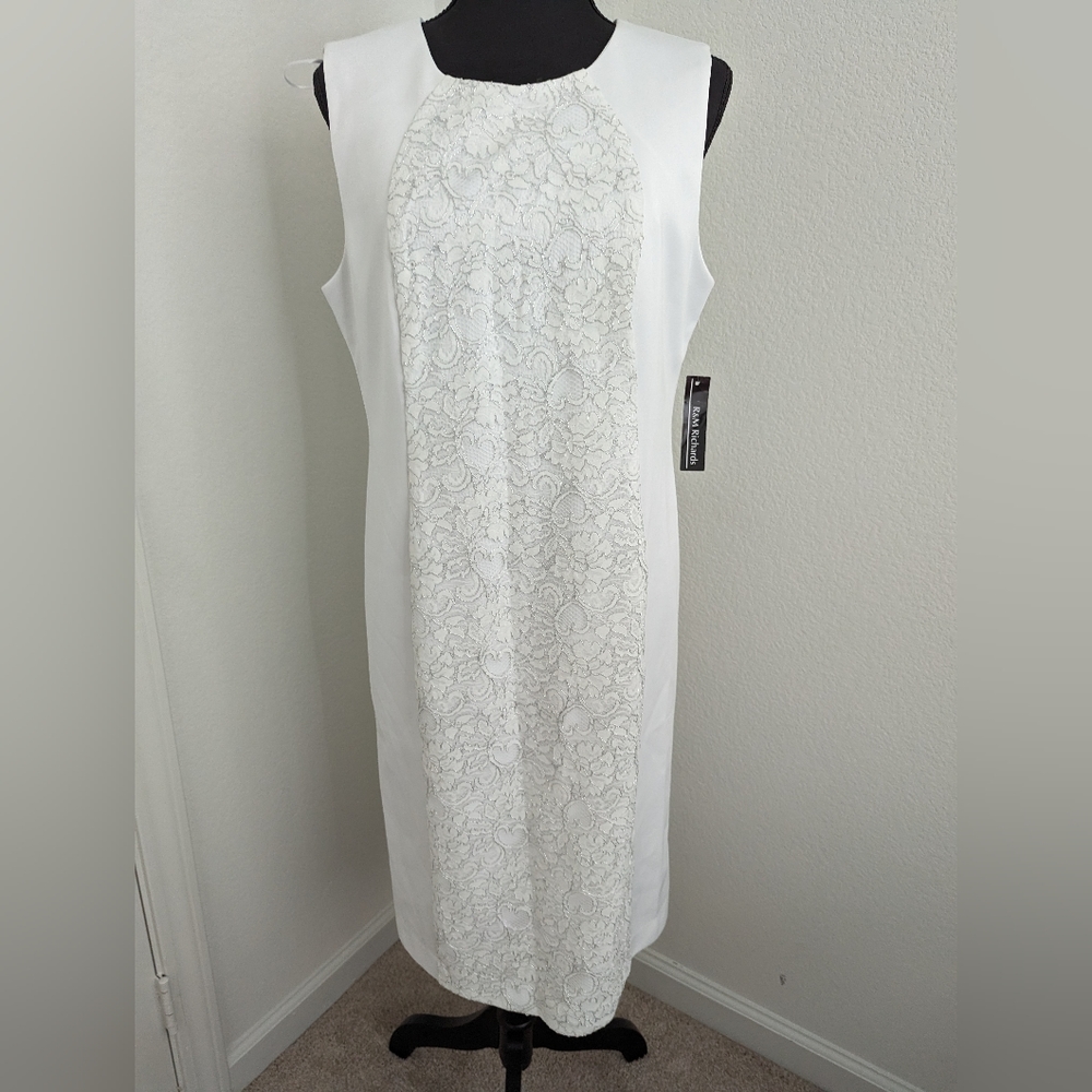 R&M Richards 12 Petite White Dress
